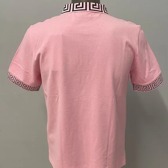 Prestige shirt polo pink modern fit 3 button top contrast collar - Picture 3 of 3